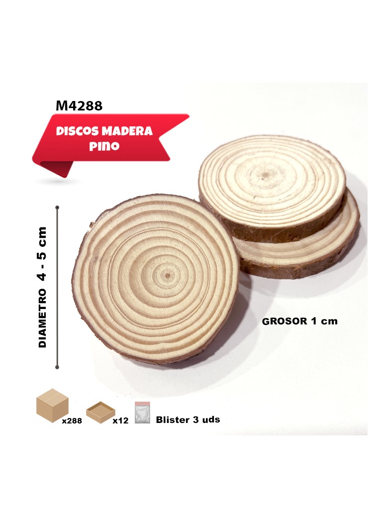 DISCOS DE MADERA 4 A 5CM