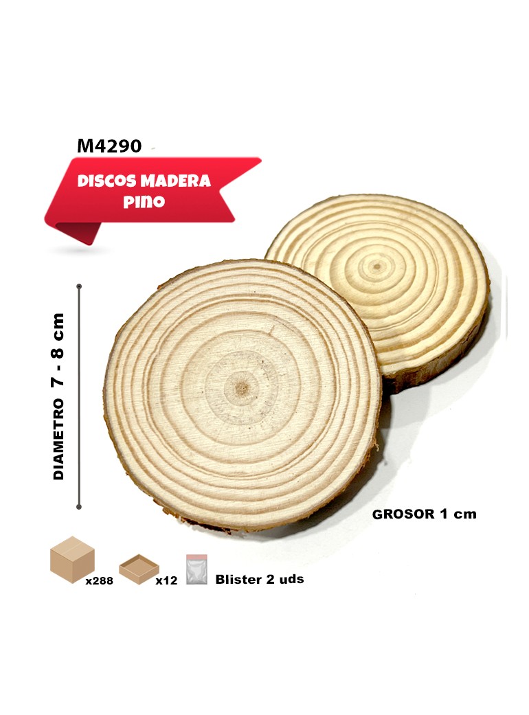 DISCOS DE MADERA 7 A 8CM