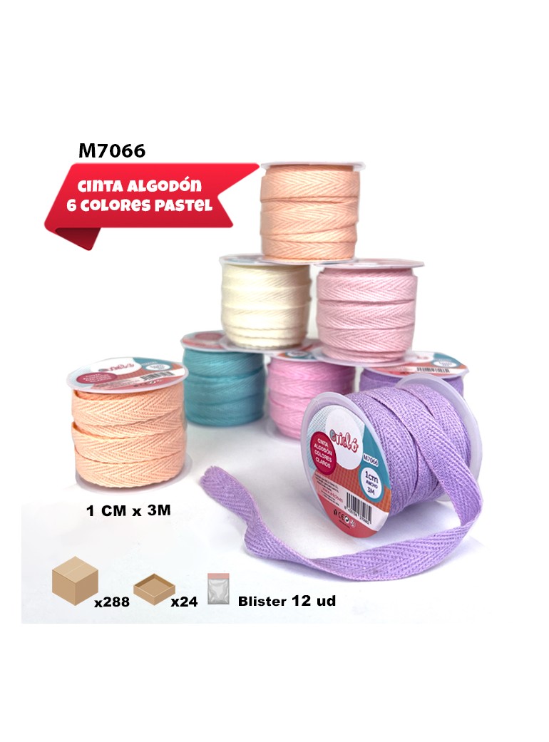 CINTAS DE ALGODÓN PASTEL...