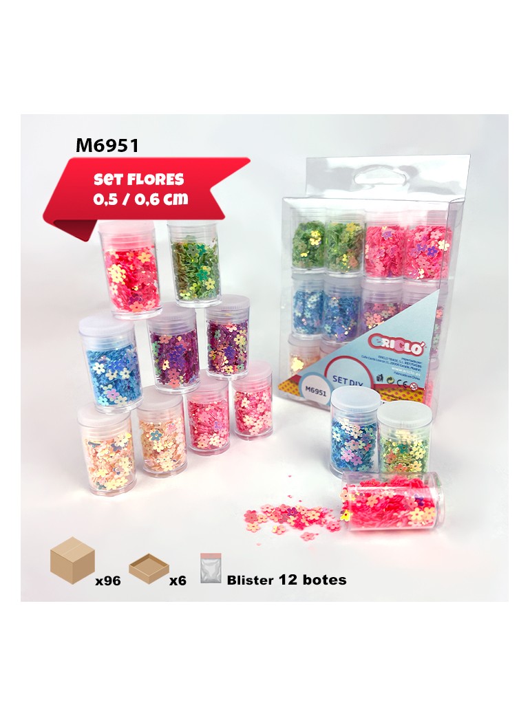 Set mini Cuentas flores...