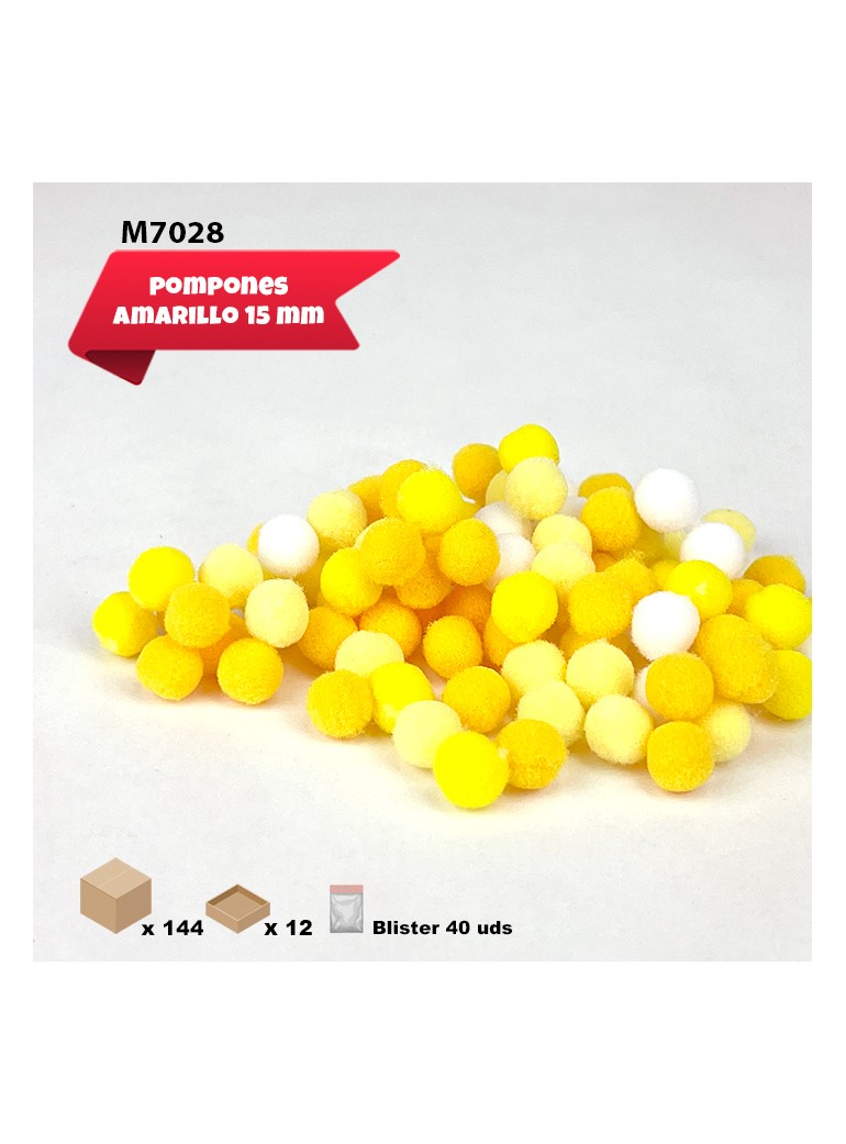 POMPONES AMARILLOS 15MM