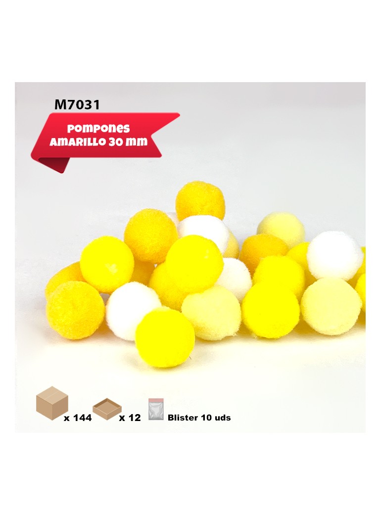 POMPONES AMARILLOS 30MM