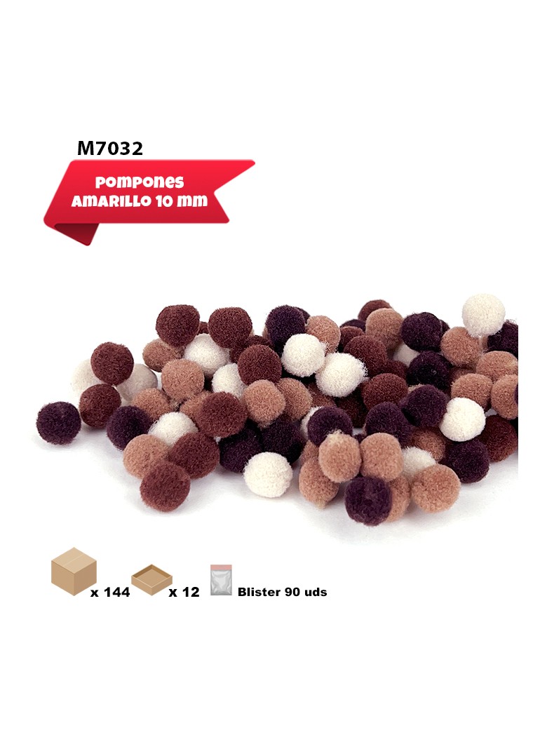 POMPONES MARRONES 10MM