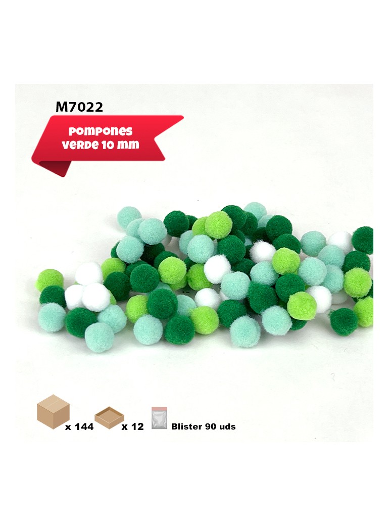 POMPONES VERDES 10MM
