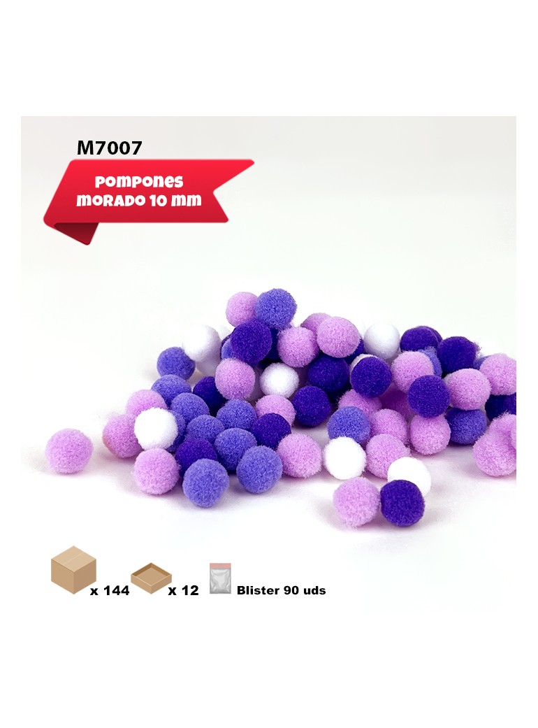 POMPONES MORADOS 10MM