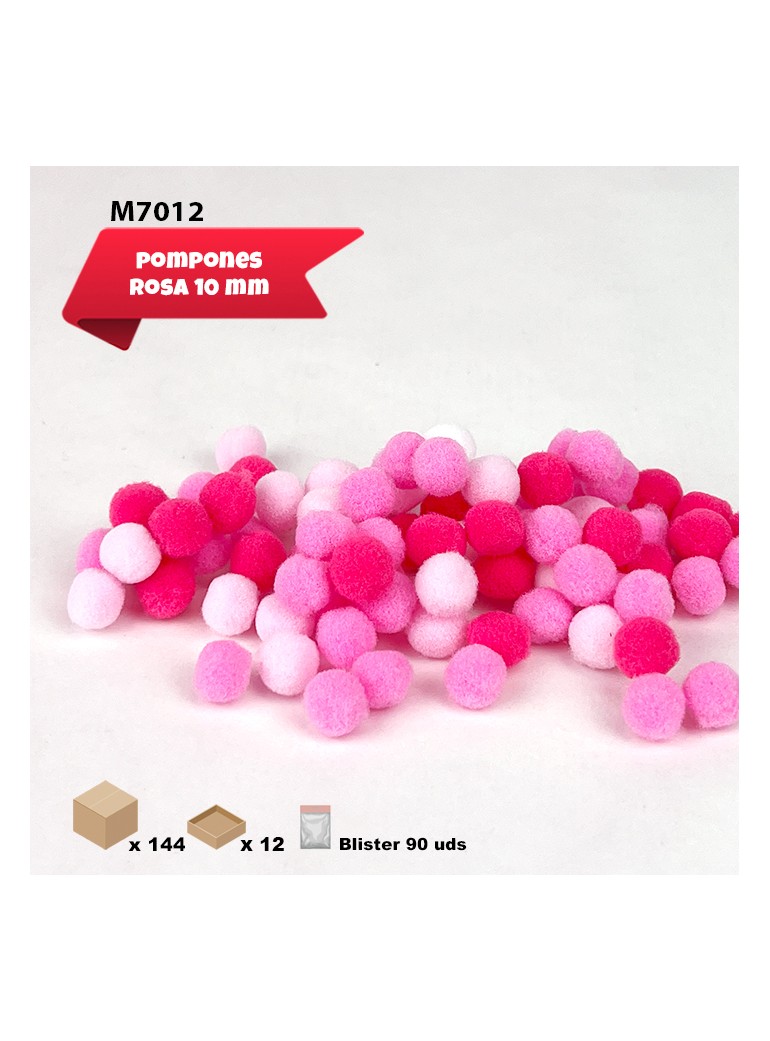 POMPONES ROSAS 10MM