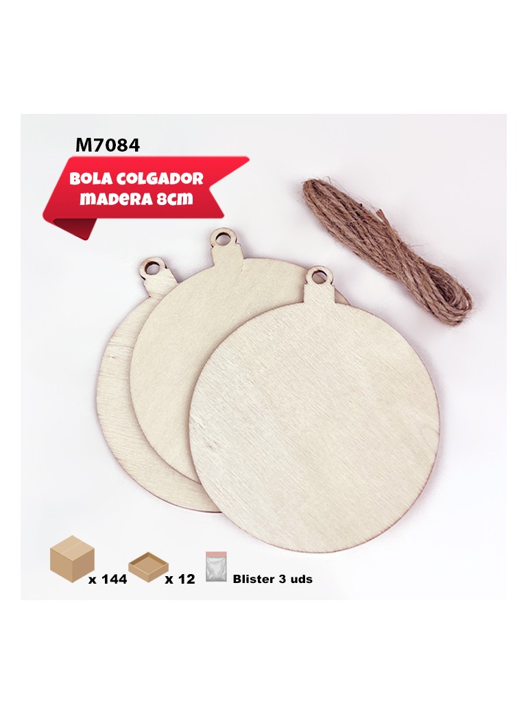 BOLA PLACA DE MADERA 8CM