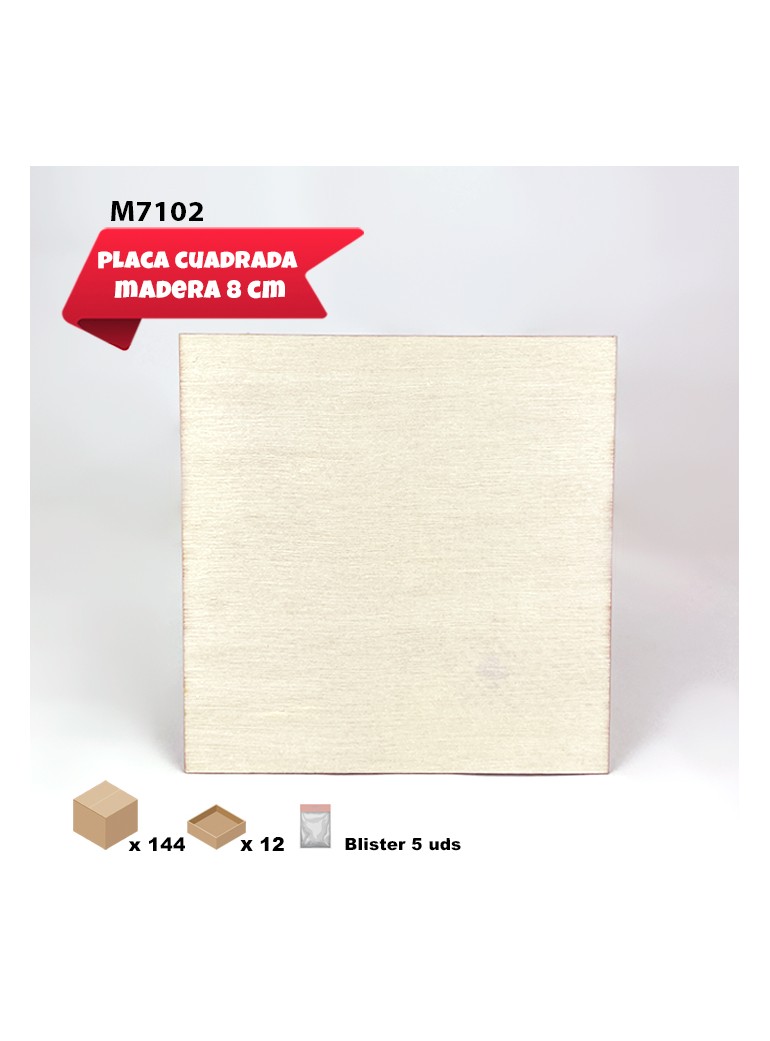 PLACAS CUADRADAS DE MADERA 8CM