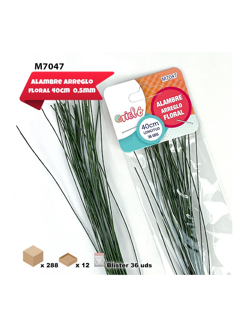 ALAMBRE ARREGLO FLORAL 40CM...