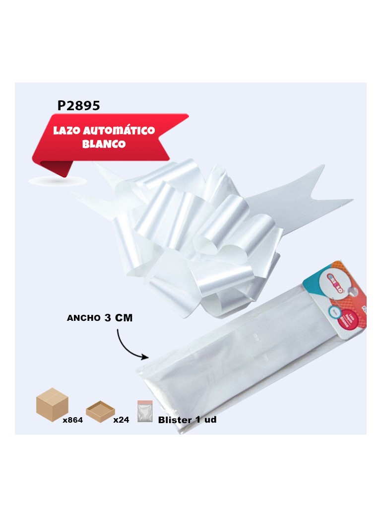 LAZO AUTOMÁTICO BLANCO 3CM...