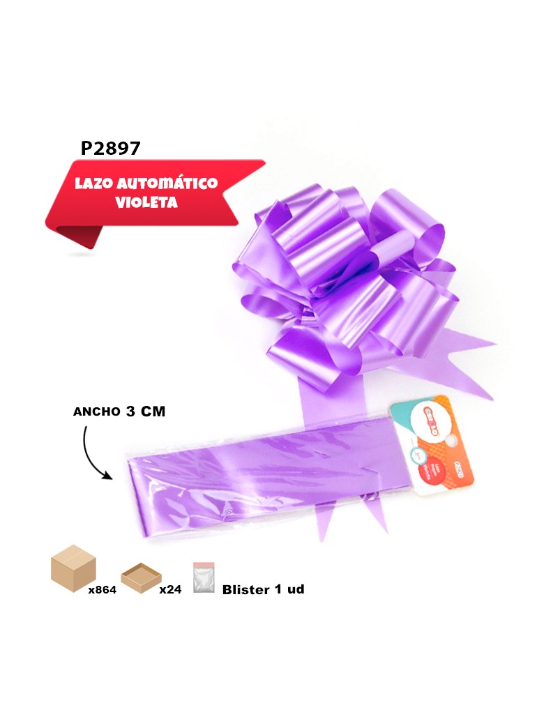 LAZO AUTOMÁTICO VIOLETA 3CM...