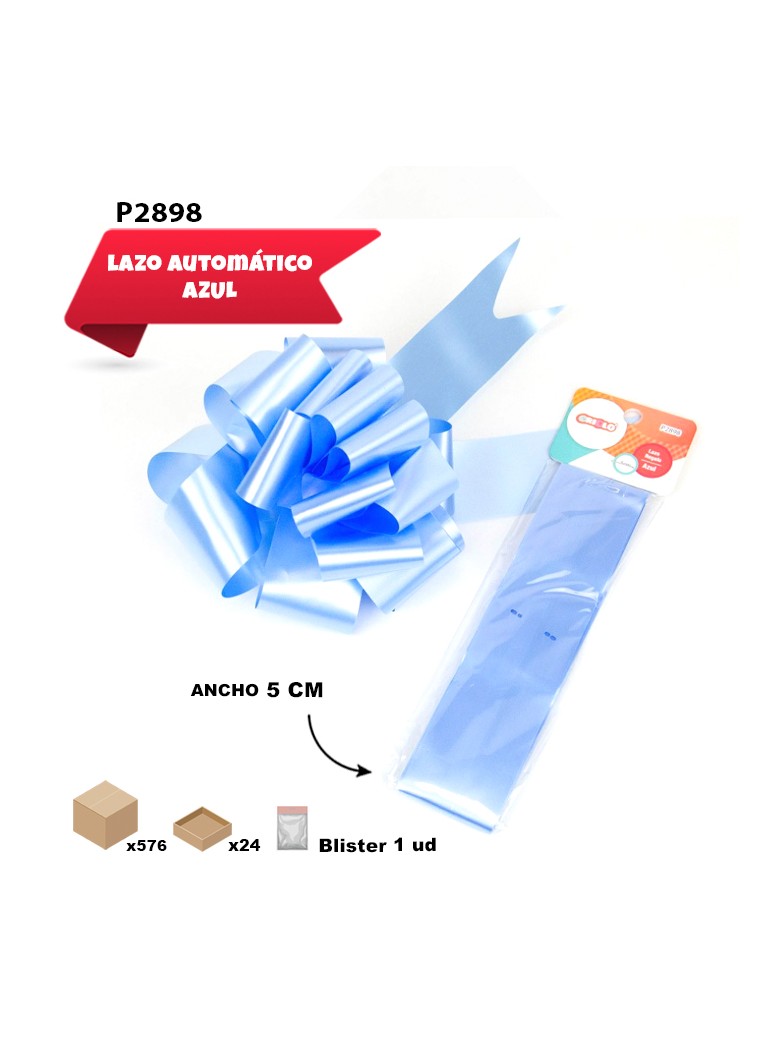 LAZO AUTOMÁTICO AZUL 5CM ANCHO
