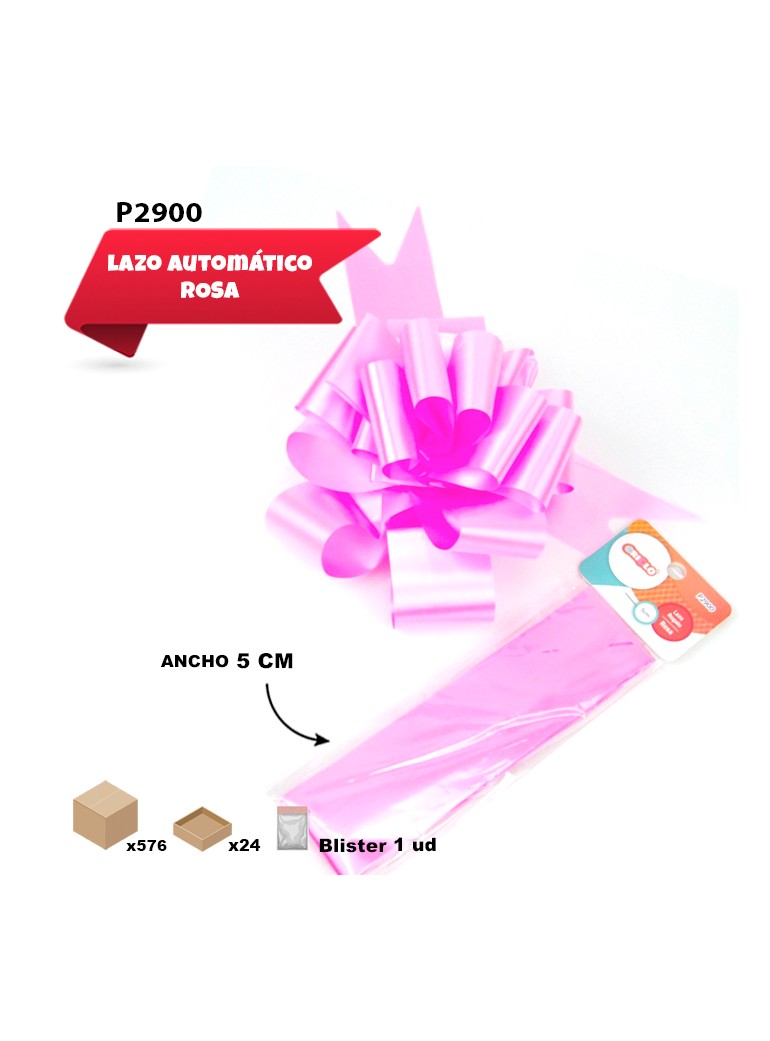 LAZO AUTOMÁTICO ROSA 5CM ANCHO