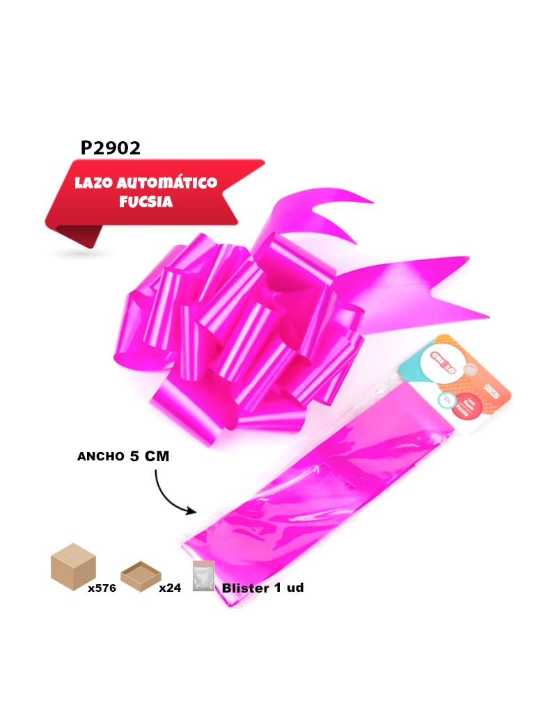 LAZO AUTOMÁTICO FUCSIA 5CM...
