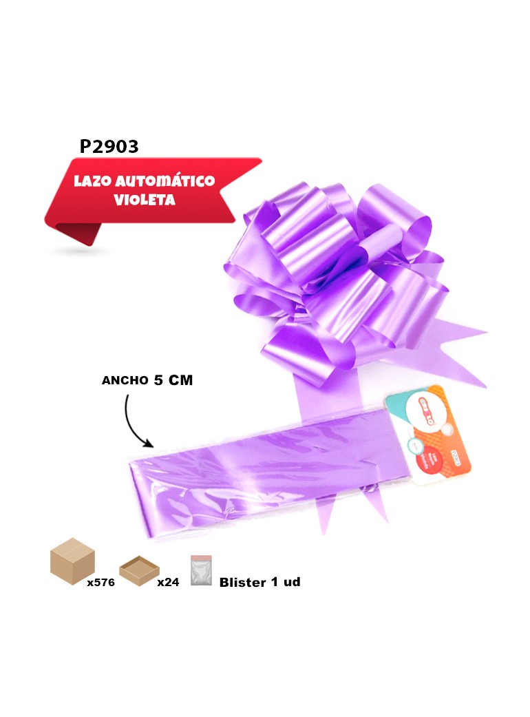 LAZO AUTOMÁTICO VIOLETA 5CM...