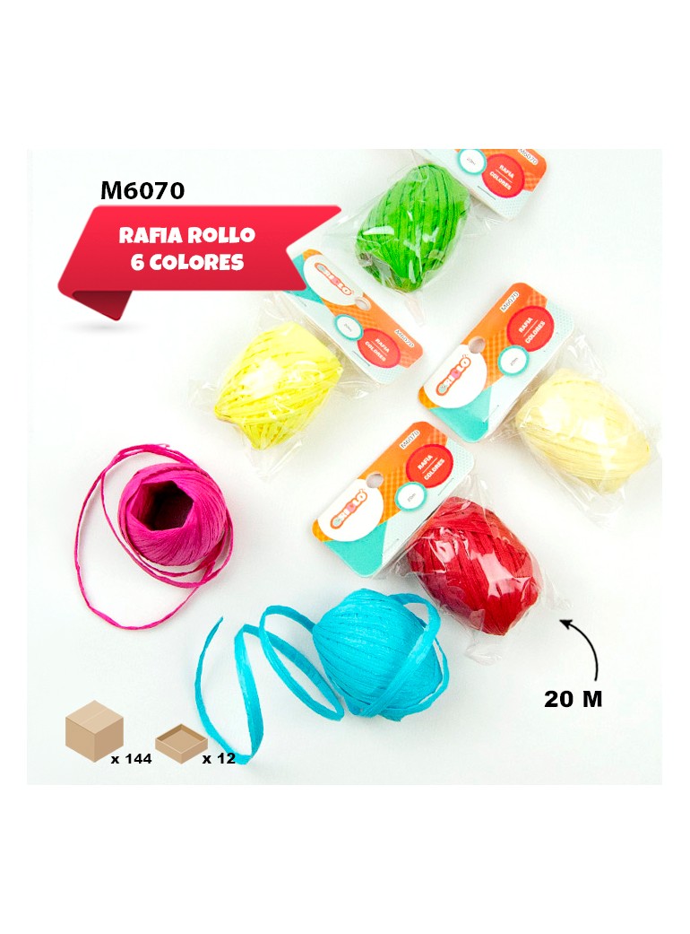 12 RAFIA DE COLORES 20M