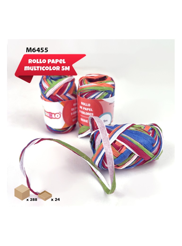 ROLLO PAPEL 5 COLORES 5M.