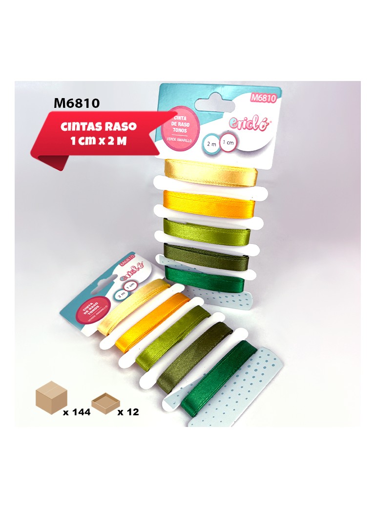 5 CINTAS DE RASO VERDES 1CM