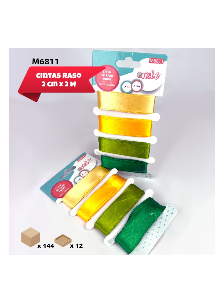 4 CINTAS DE RASO VERDES 2CM