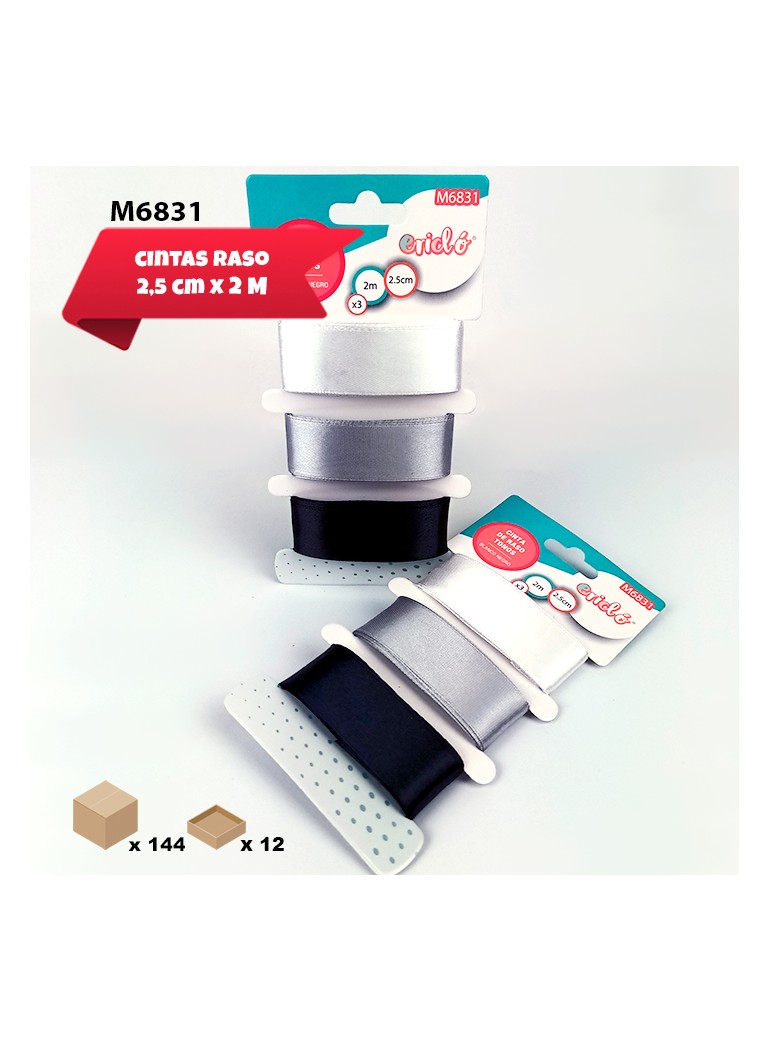 3 CINTAS DE RASO GRISES 2,5CM