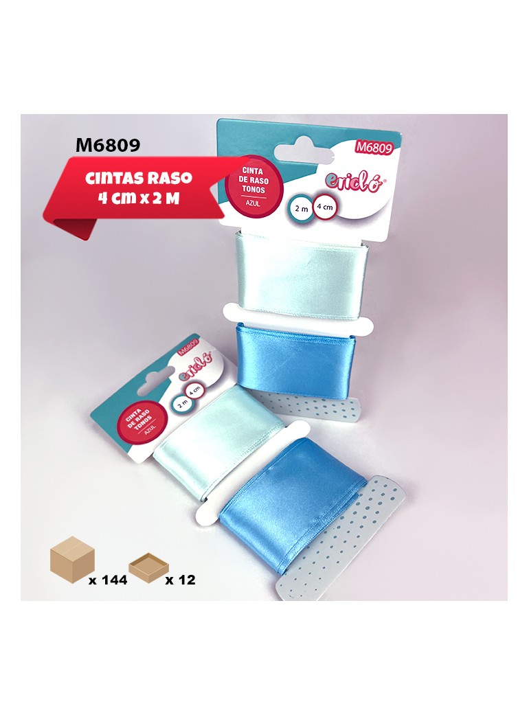 2 CINTAS DE RASO AZUL 4CM
