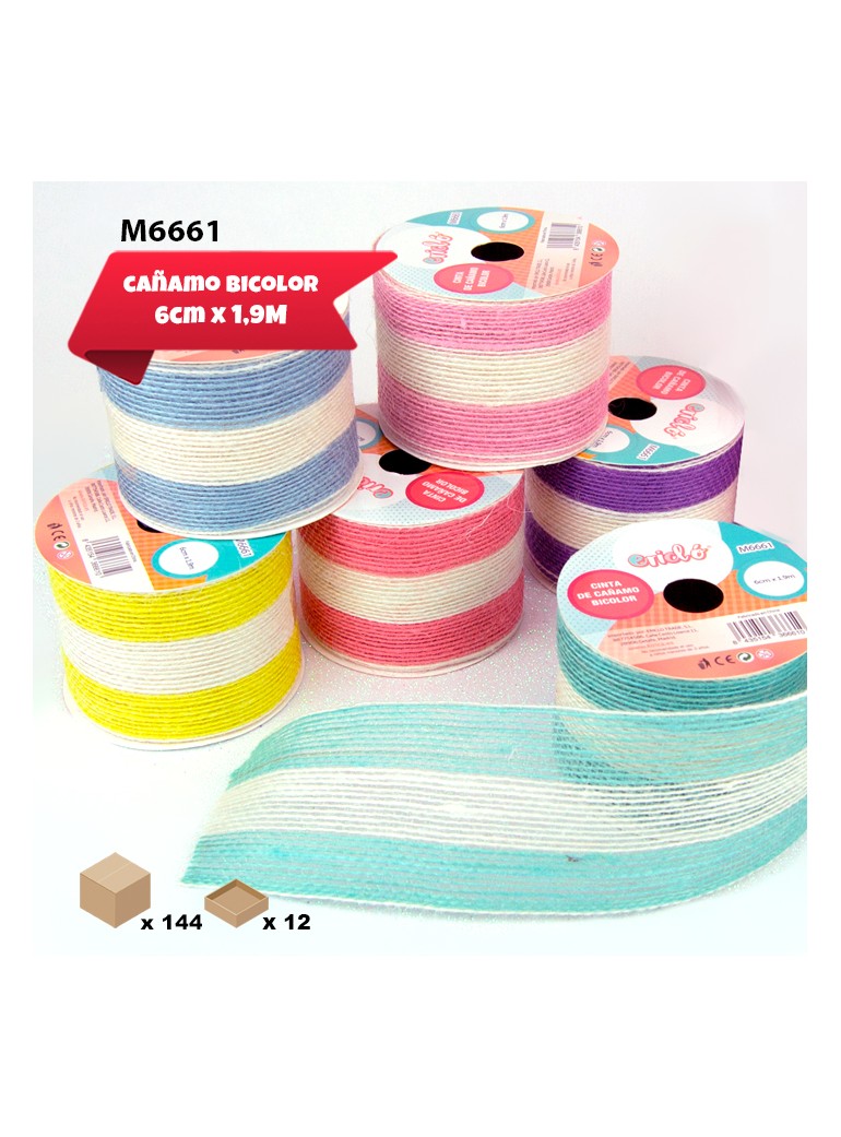 12 CINTAS DE CÁÑAMO BICOLOR...