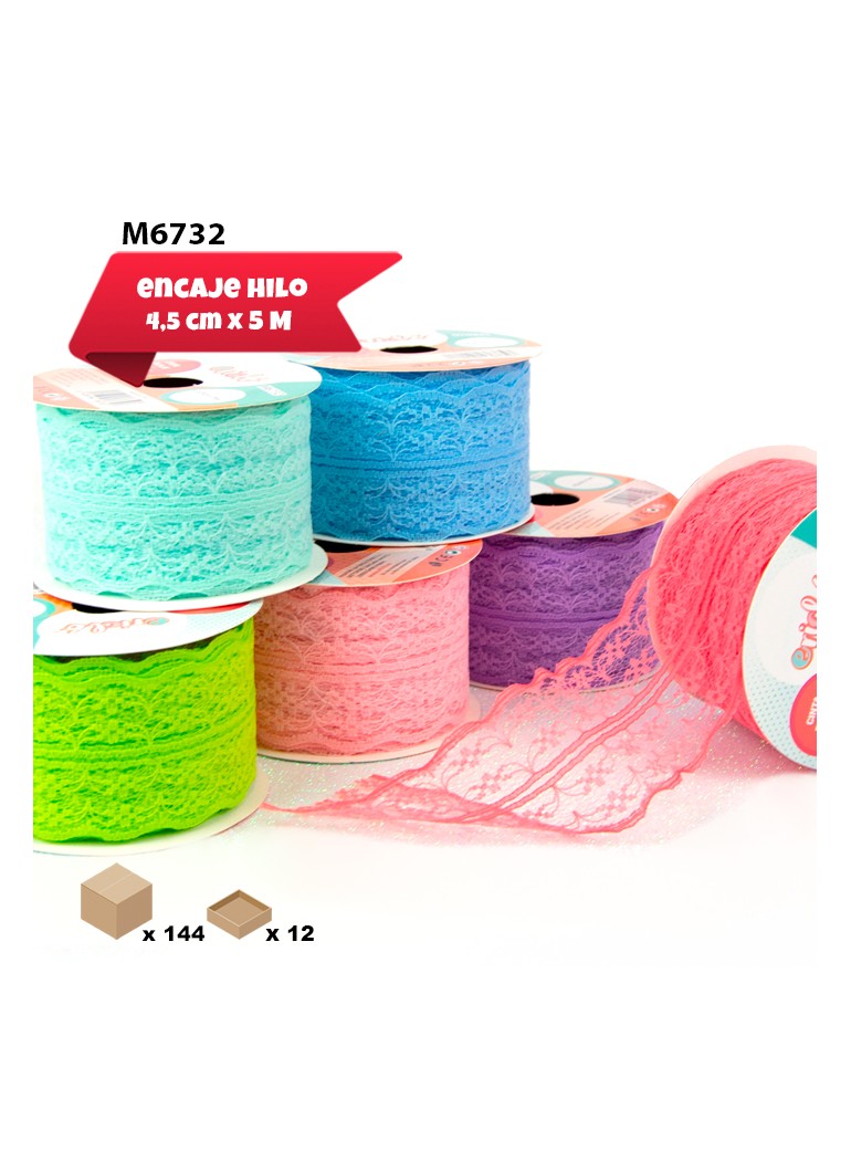 12 CINTAS DE ENCAJE COLORES...