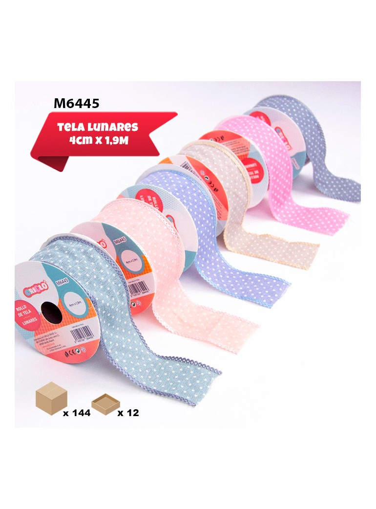 CINTA DE TELA CON LUNARES 4CM