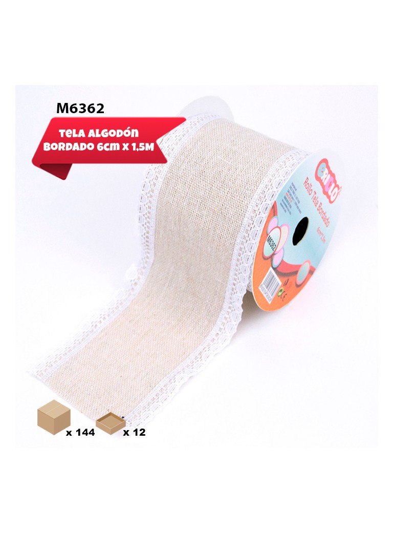 CINTA DE TELA BORDADO 6CM