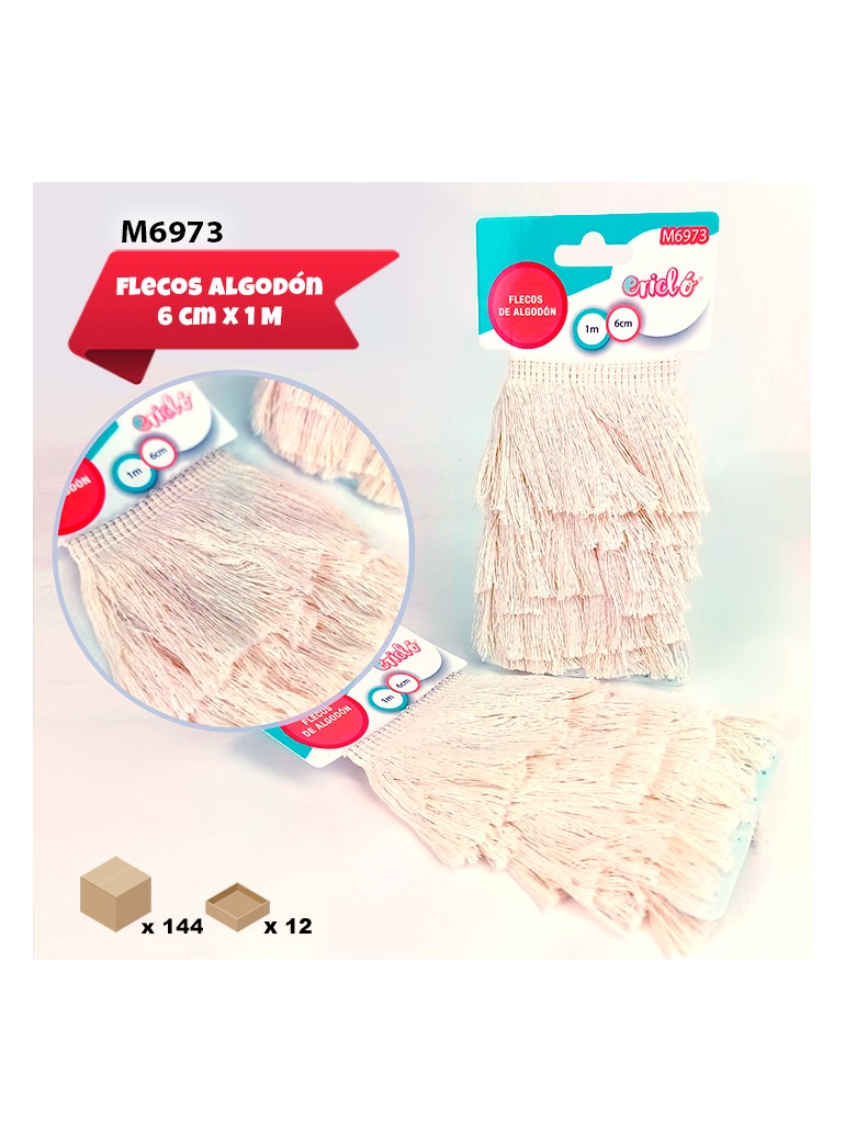 CINTA FLECOS ALGODÓN 6CM X 1M