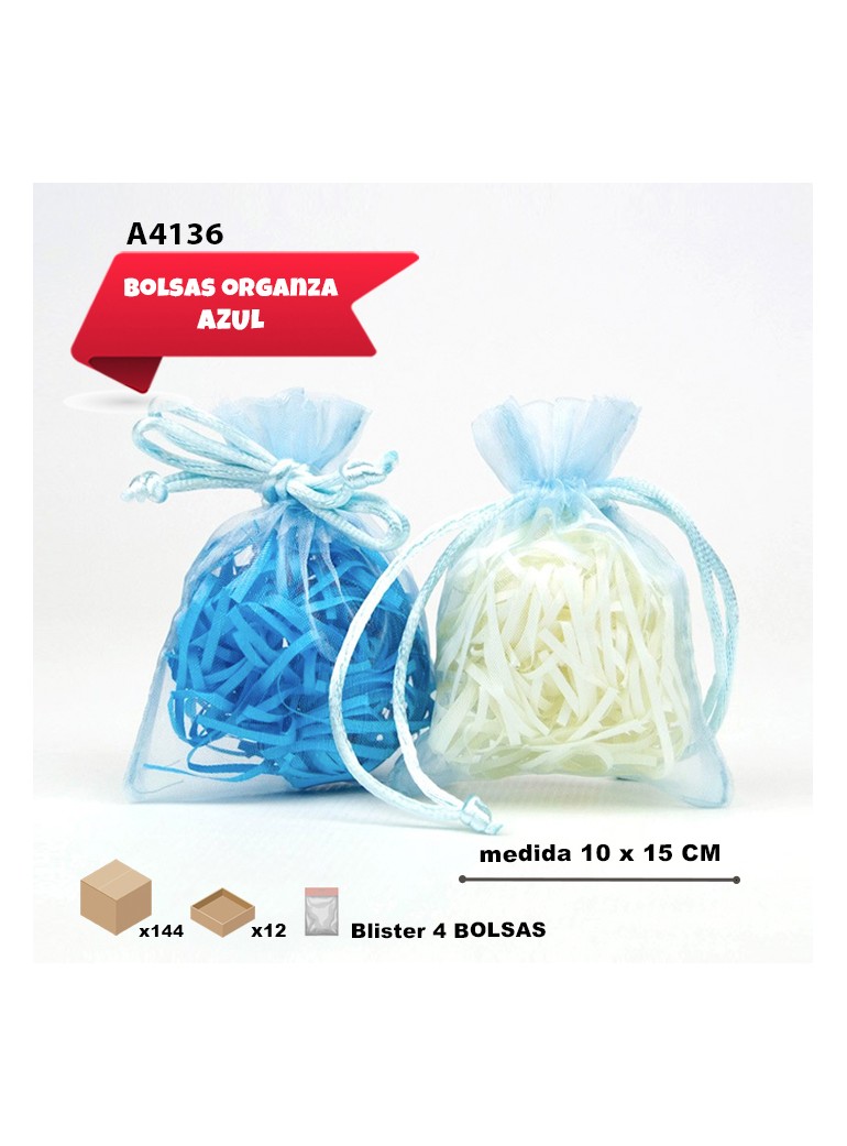 BOLSAS DE ORGANZA AZUL 10 X...
