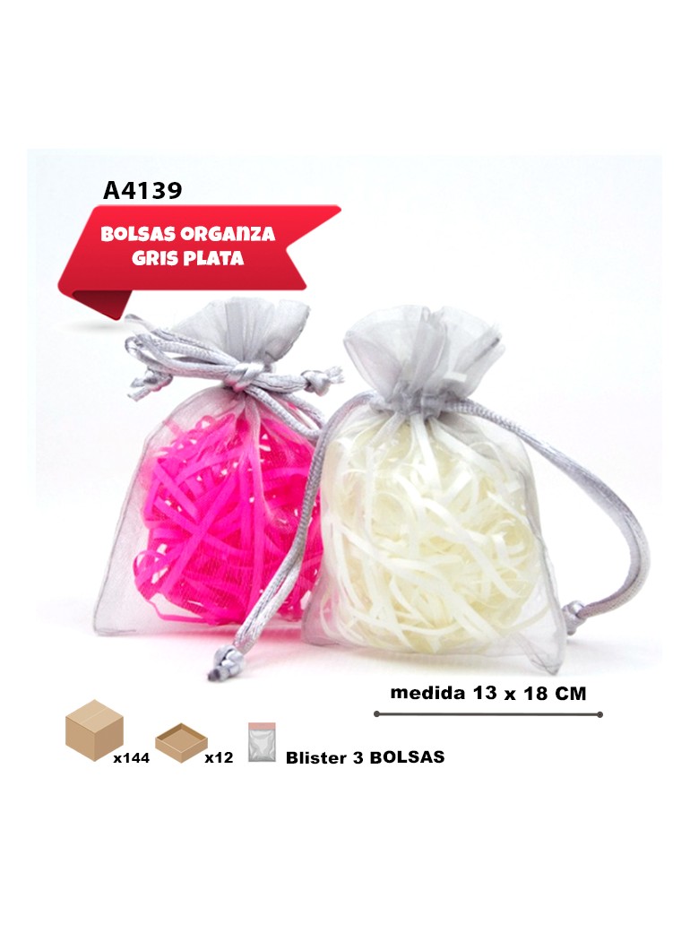 BOLSAS DE ORGANZA PLATEADAS...
