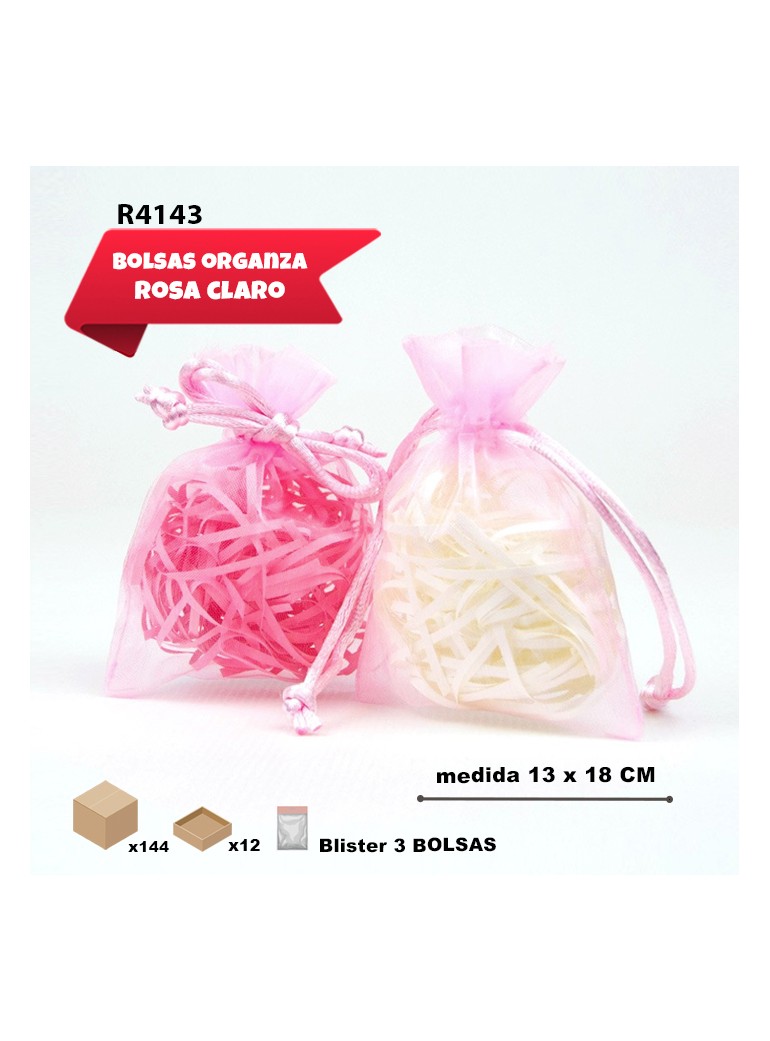 BOLSAS DE ORGANZA ROSA 13 X...
