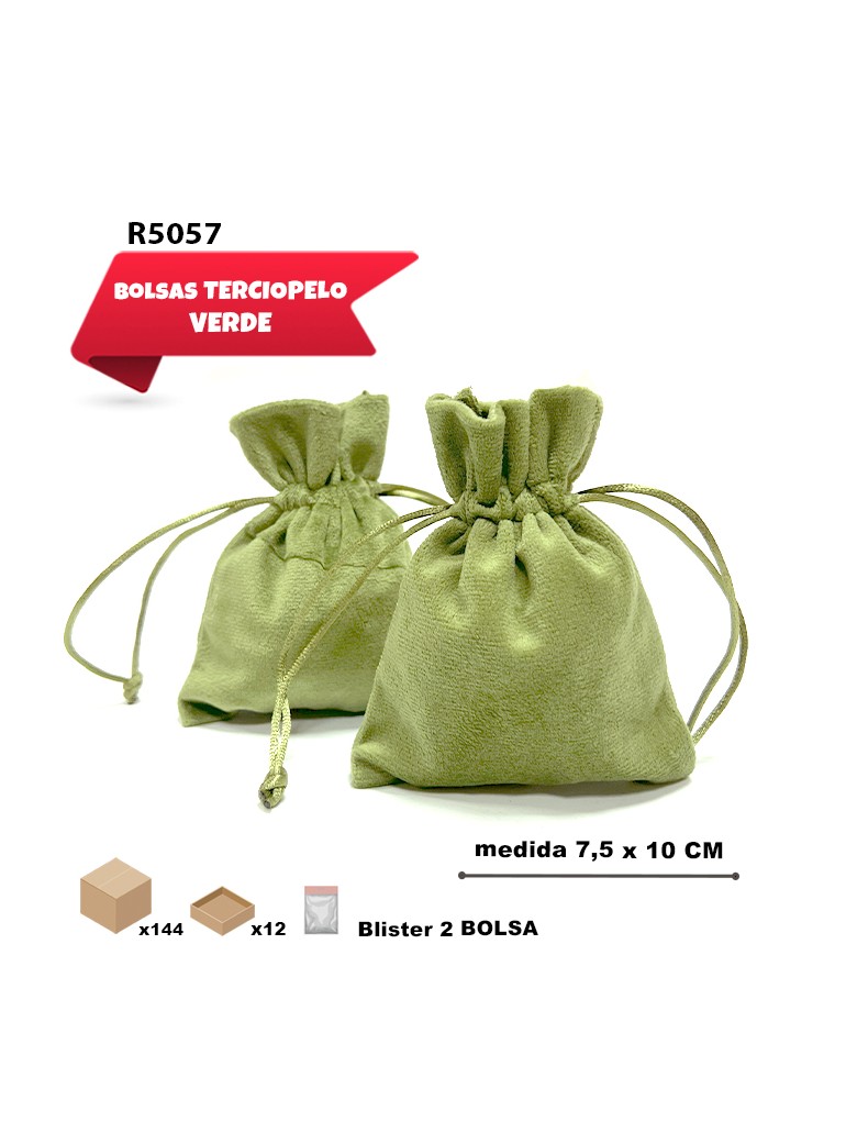 SACO DE TERCIOPELO VERDE...