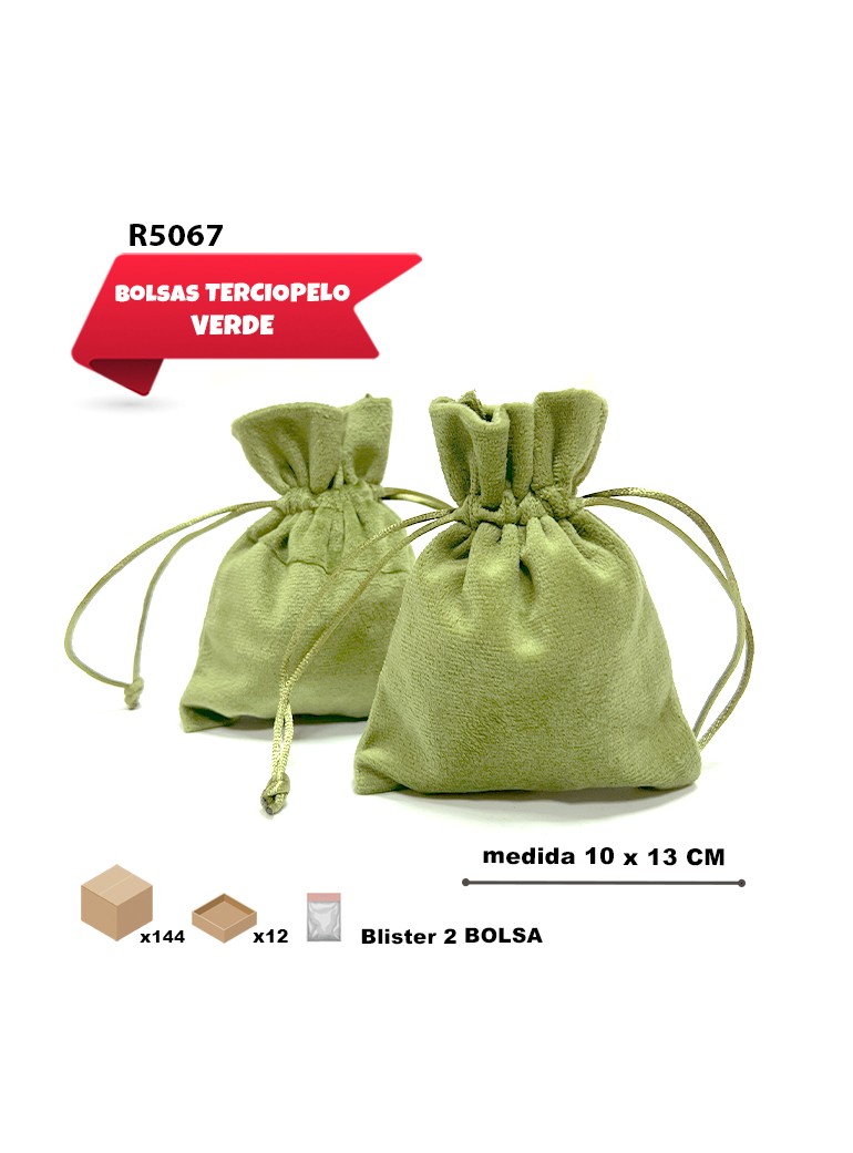 SACO DE TERCIOPELO VERDE...