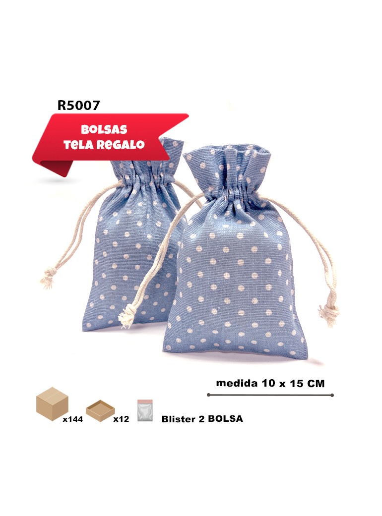 SACO DE TELA AZUL CON...