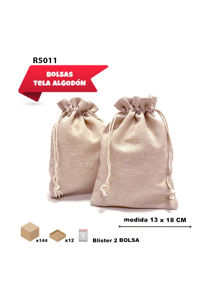 SACO DE TELA LISO CRUDO 13...