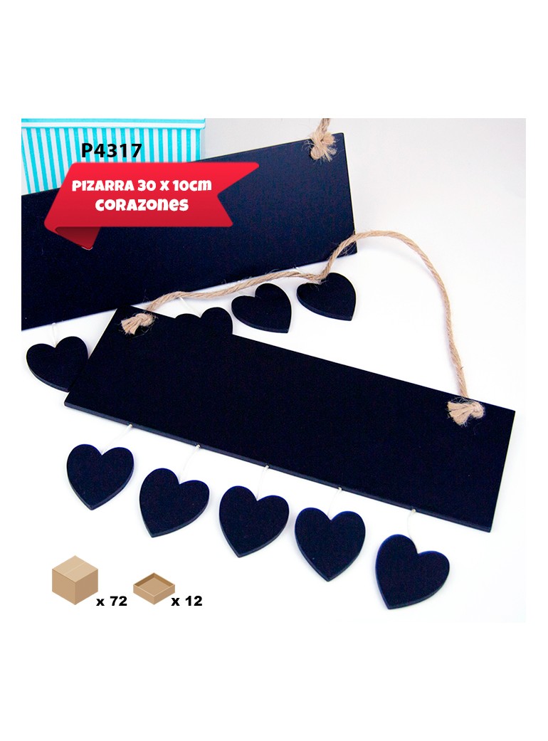 PIZARRA CON CORAZONES...