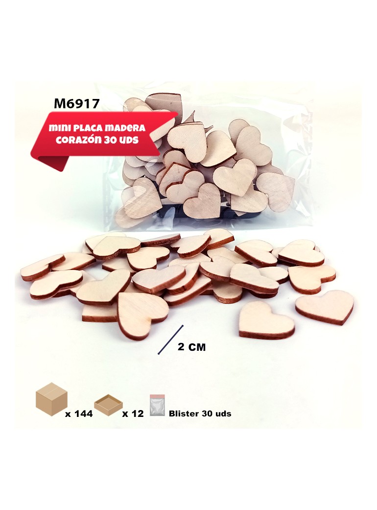 CORAZONES DE MADERA MINI 2CM
