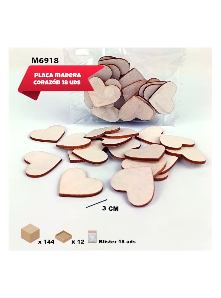 CORAZONES DE MADERA MINI 3CM