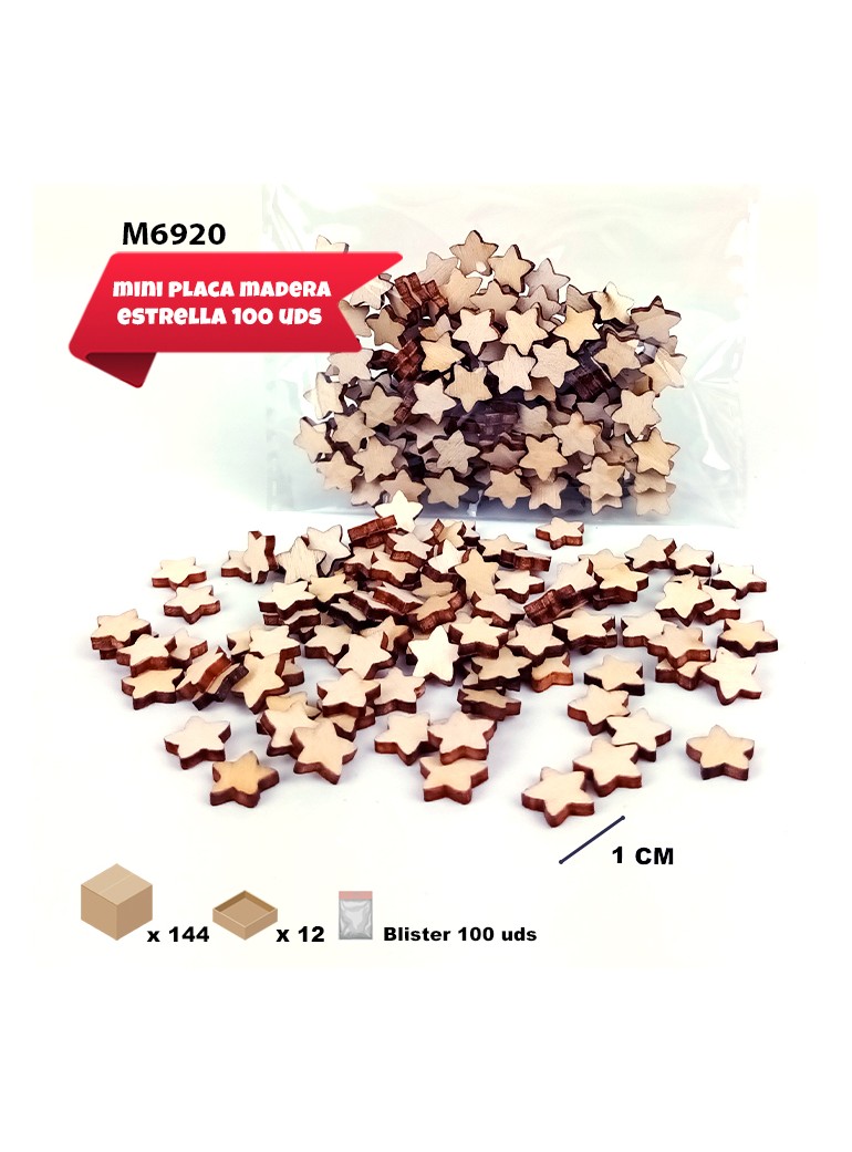 ESTRELLAS DE MADERA MINI 1CM
