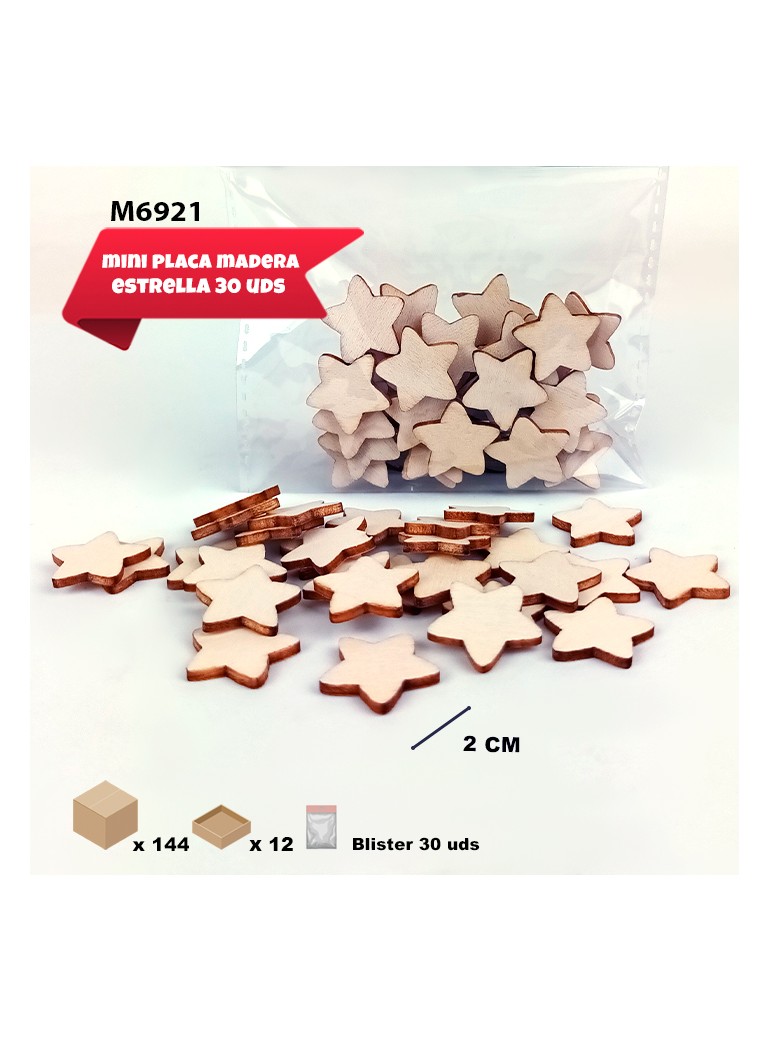 ESTRELLAS DE MADERA MINI 2CM