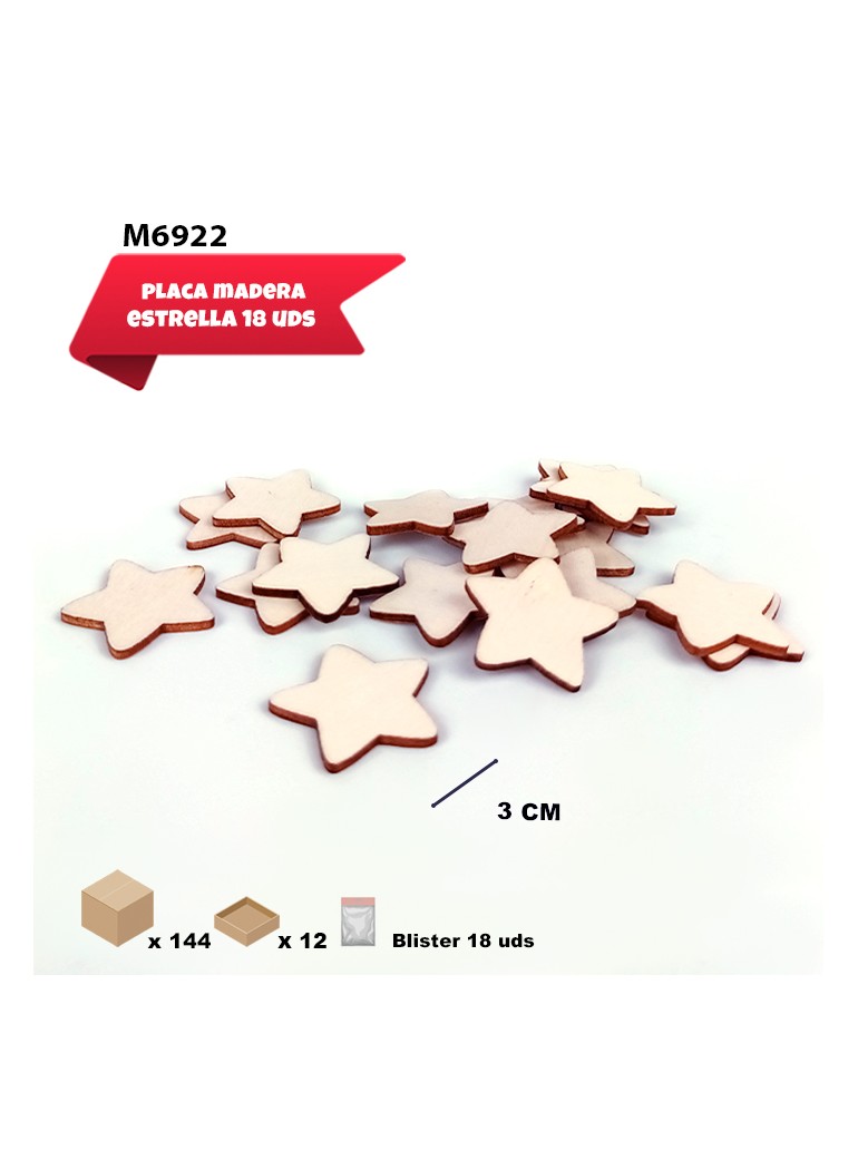 ESTRELLAS DE MADERA MINI 3CM