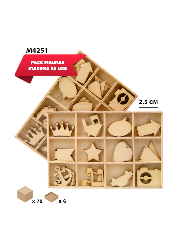 PACK FIGURAS DE MADERA 2.5CM