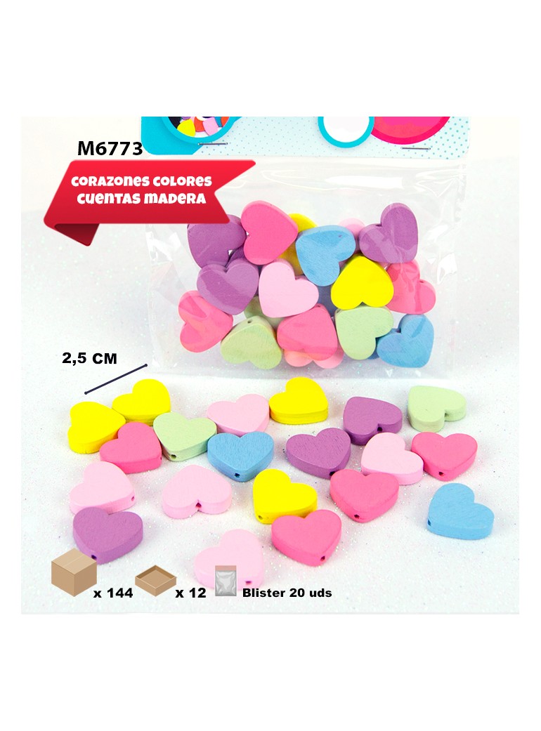 CORAZONES DE MADERA COLORES...