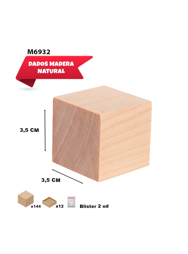 2 DADOS DE MADERA 3,5CM
