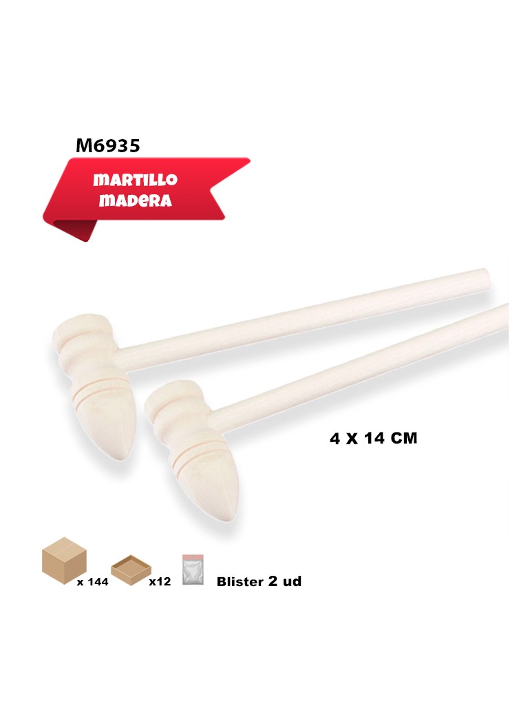 MINI MARTILLO DE MADERA 14CM