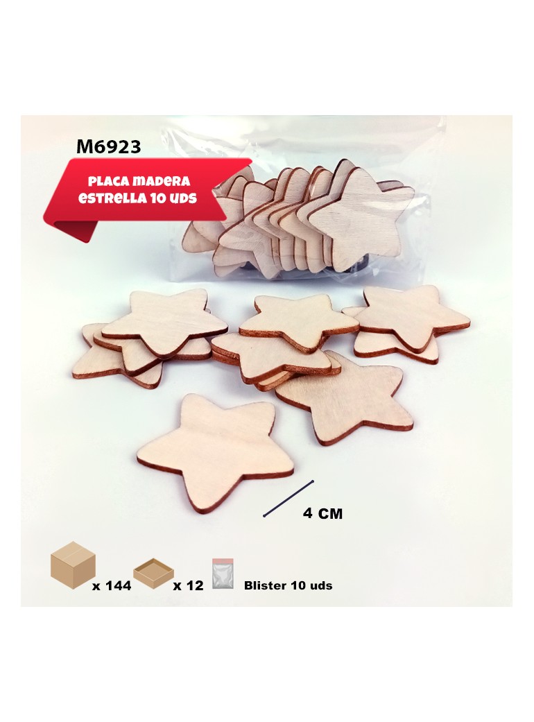 ESTRELLAS DE MADERA MINI 4CM