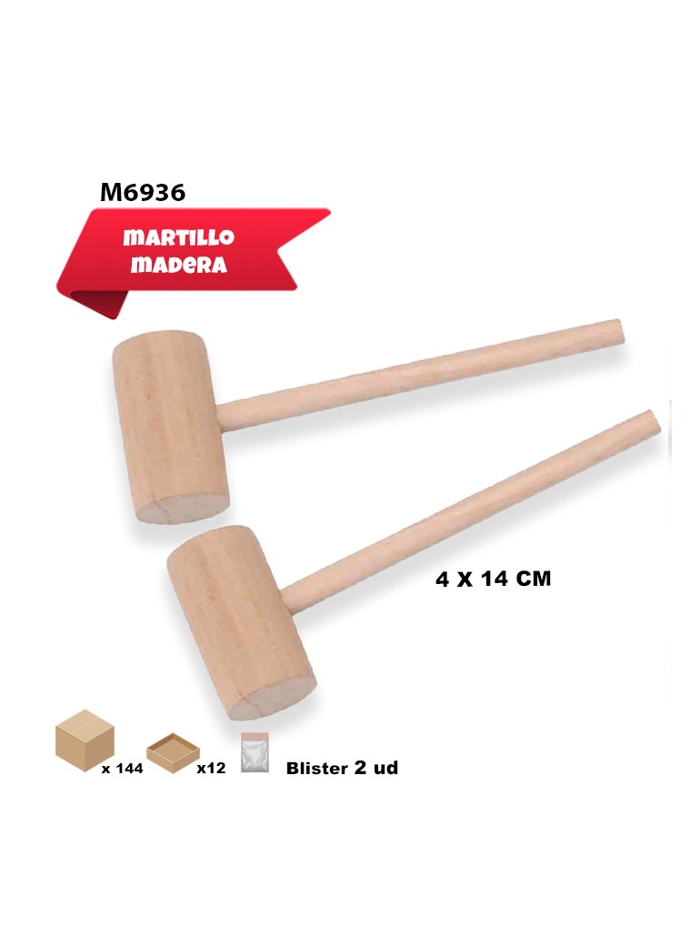 MINI MARTILLO DE MADERA 14CM