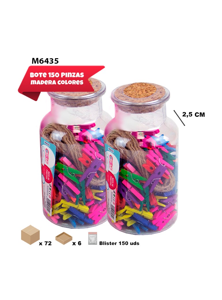 BOTE CON 150 MINI PINZAS DE...